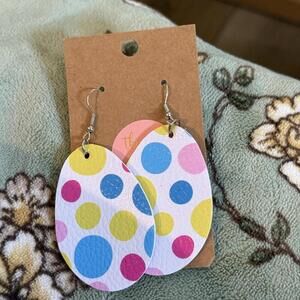 Colorful Polka Dot Oval Earrings